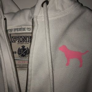 Pink zip up jacket with hood